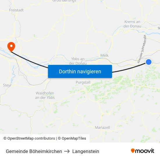 Gemeinde Böheimkirchen to Langenstein map