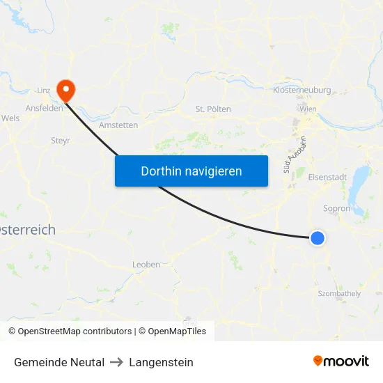 Gemeinde Neutal to Langenstein map