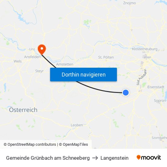 Gemeinde Grünbach am Schneeberg to Langenstein map