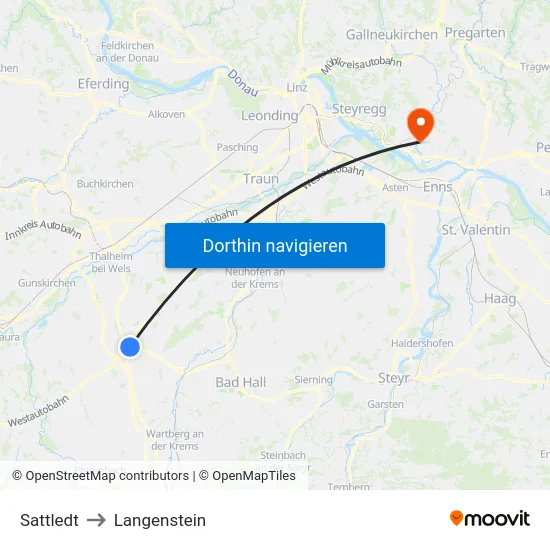 Sattledt to Langenstein map