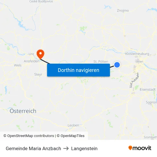 Gemeinde Maria Anzbach to Langenstein map