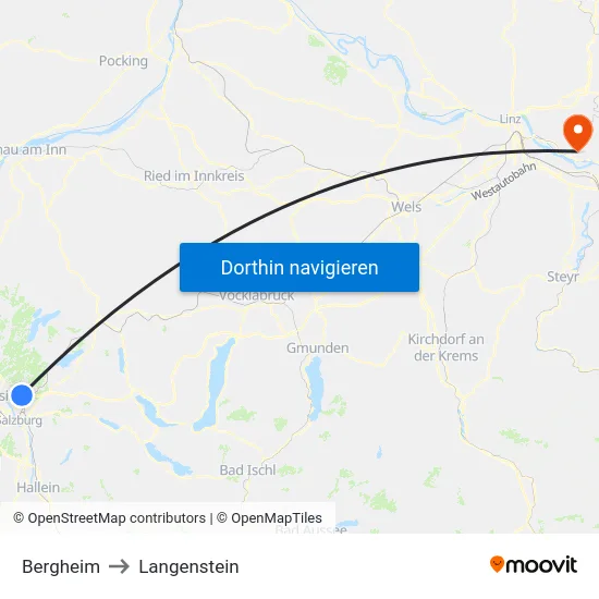 Bergheim to Langenstein map