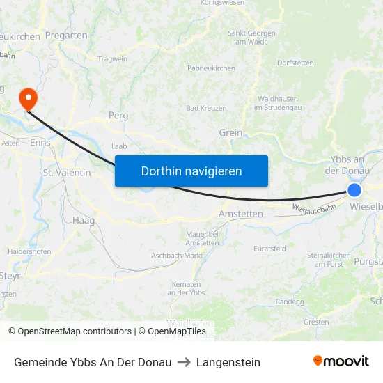 Gemeinde Ybbs An Der Donau to Langenstein map