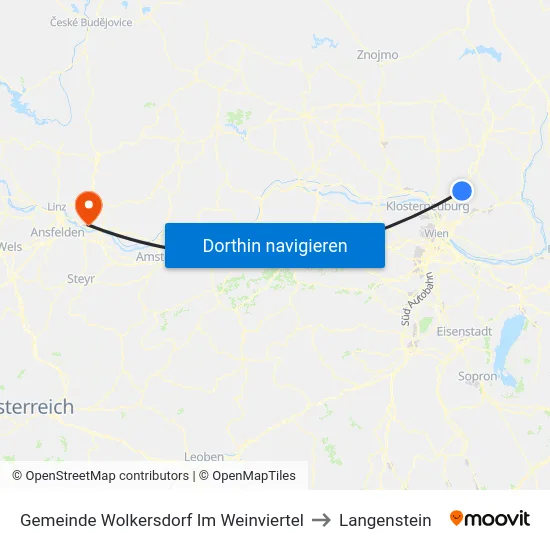 Gemeinde Wolkersdorf Im Weinviertel to Langenstein map