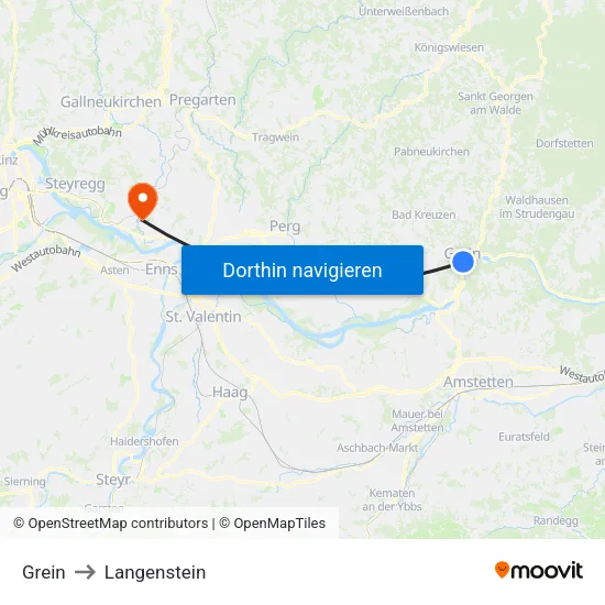 Grein to Langenstein map