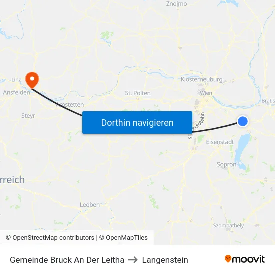 Gemeinde Bruck An Der Leitha to Langenstein map
