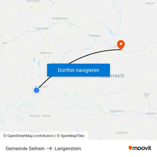 Gemeinde Sellrain to Langenstein map