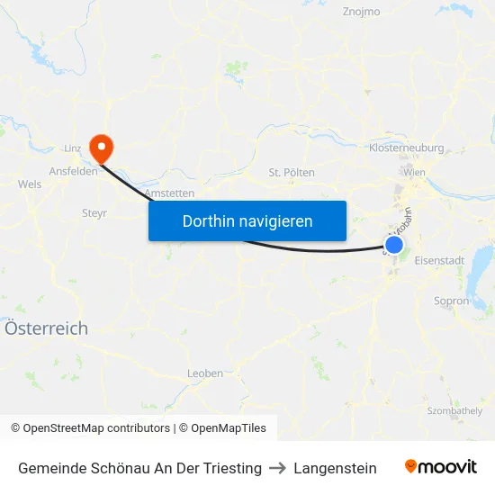 Gemeinde Schönau An Der Triesting to Langenstein map