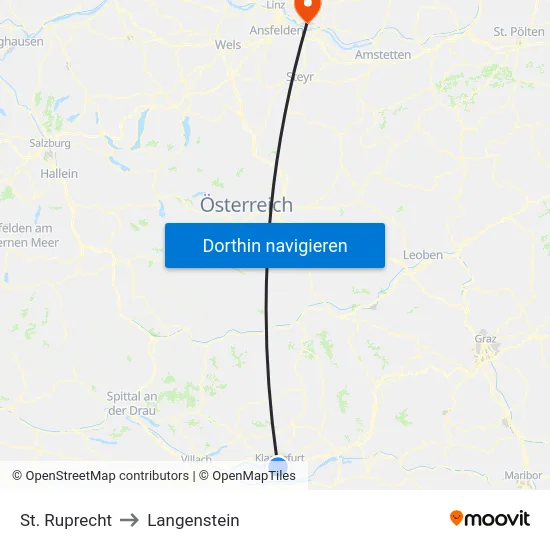 St. Ruprecht to Langenstein map
