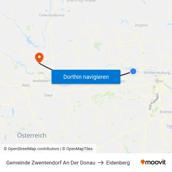 Gemeinde Zwentendorf An Der Donau to Eidenberg map