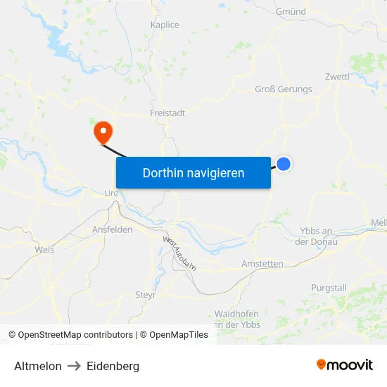 Altmelon to Eidenberg map