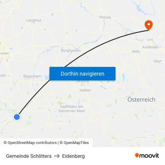 Gemeinde Schlitters to Eidenberg map