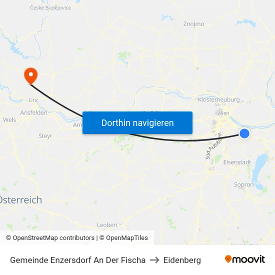 Gemeinde Enzersdorf An Der Fischa to Eidenberg map