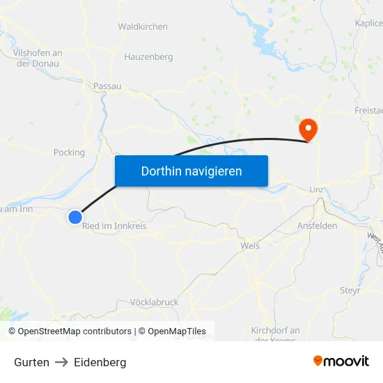 Gurten to Eidenberg map