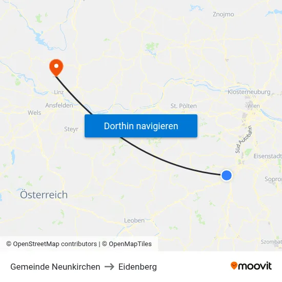 Gemeinde Neunkirchen to Eidenberg map
