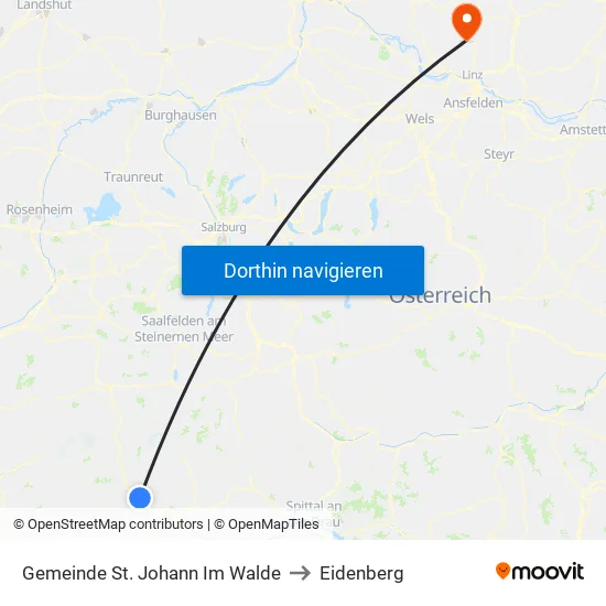 Gemeinde St. Johann Im Walde to Eidenberg map