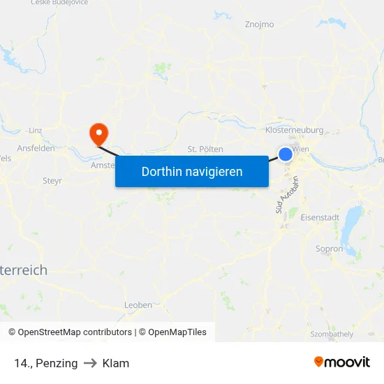 14., Penzing to Klam map