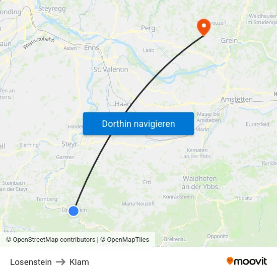 Losenstein to Klam map