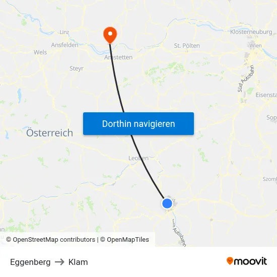 Eggenberg to Klam map