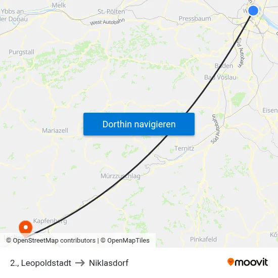 2., Leopoldstadt to Niklasdorf map
