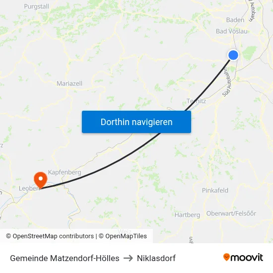 Gemeinde Matzendorf-Hölles to Niklasdorf map