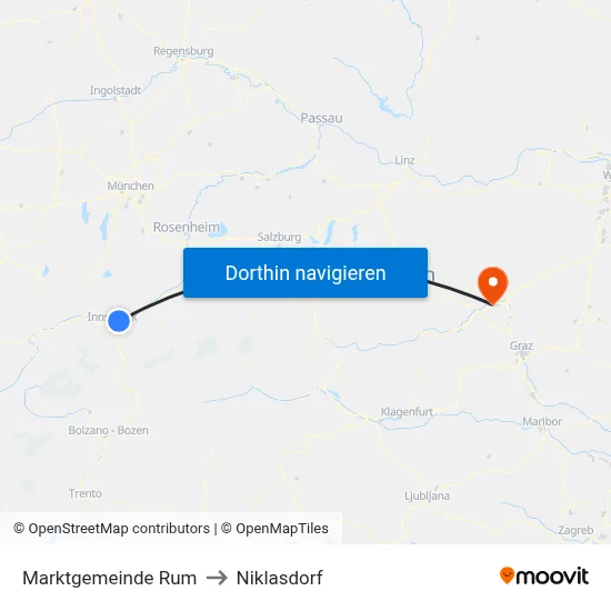 Marktgemeinde Rum to Niklasdorf map