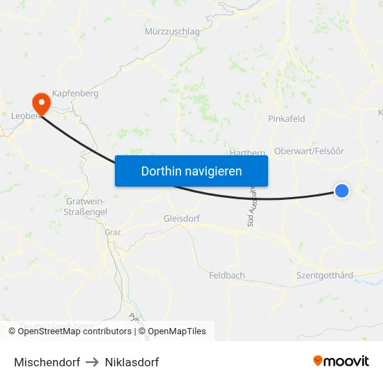 Mischendorf to Niklasdorf map