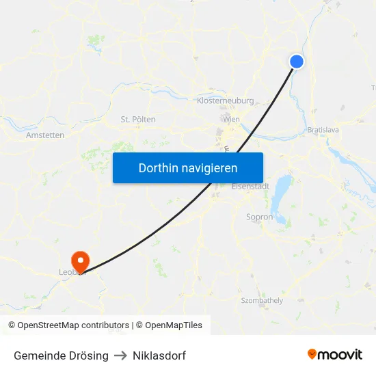 Gemeinde Drösing to Niklasdorf map