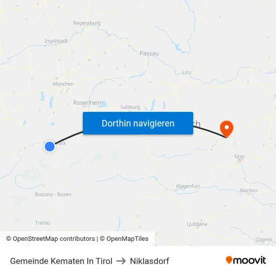Gemeinde Kematen In Tirol to Niklasdorf map