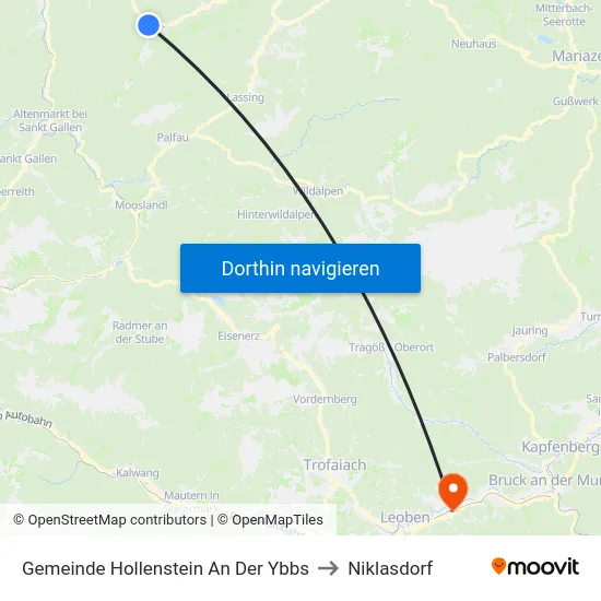 Gemeinde Hollenstein An Der Ybbs to Niklasdorf map