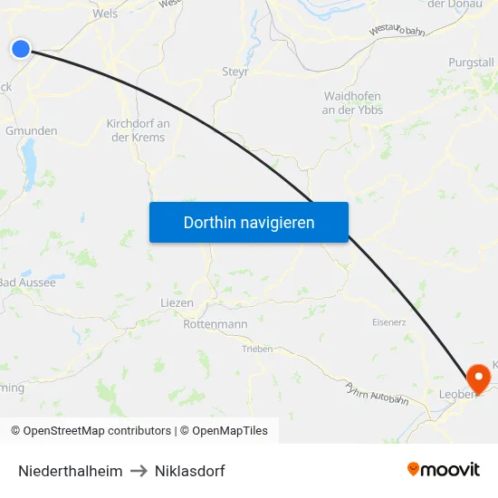 Niederthalheim to Niklasdorf map