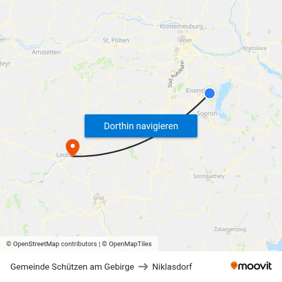 Gemeinde Schützen am Gebirge to Niklasdorf map