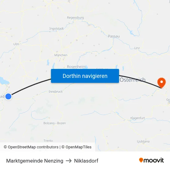 Marktgemeinde Nenzing to Niklasdorf map