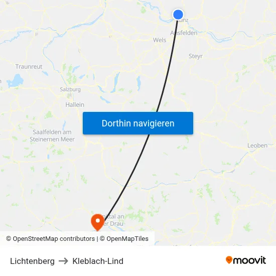 Lichtenberg to Kleblach-Lind map