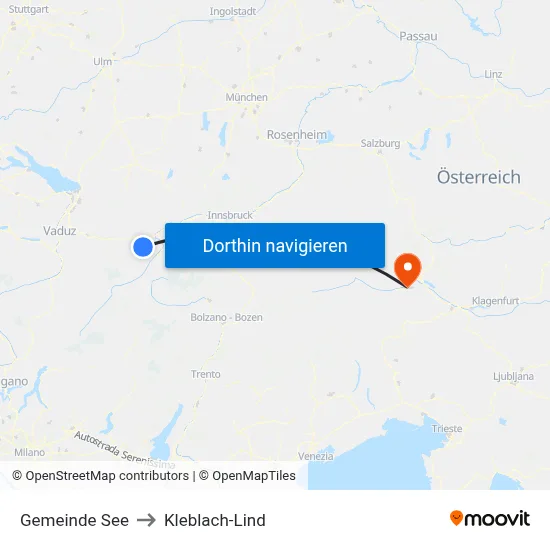 Gemeinde See to Kleblach-Lind map