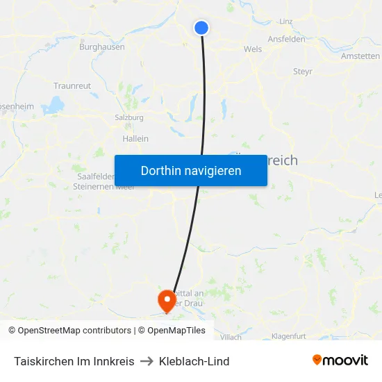 Taiskirchen Im Innkreis to Kleblach-Lind map