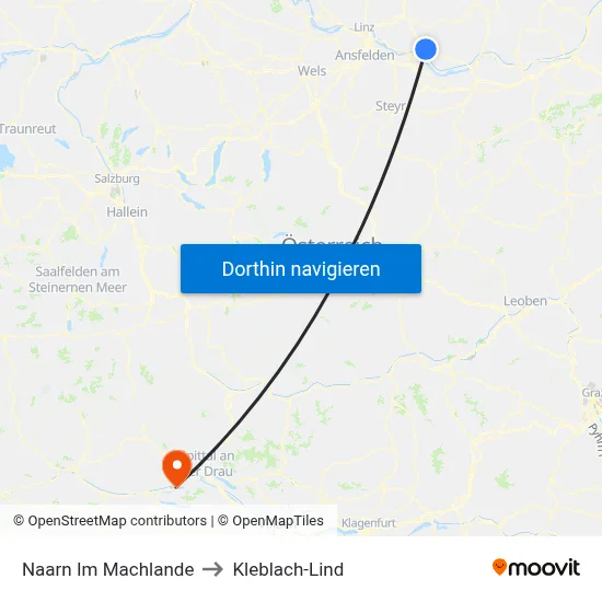 Naarn Im Machlande to Kleblach-Lind map