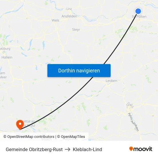 Gemeinde Obritzberg-Rust to Kleblach-Lind map