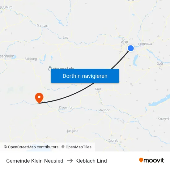 Gemeinde Klein-Neusiedl to Kleblach-Lind map