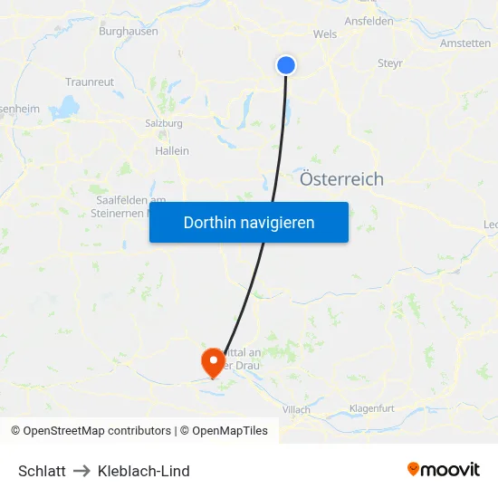 Schlatt to Kleblach-Lind map