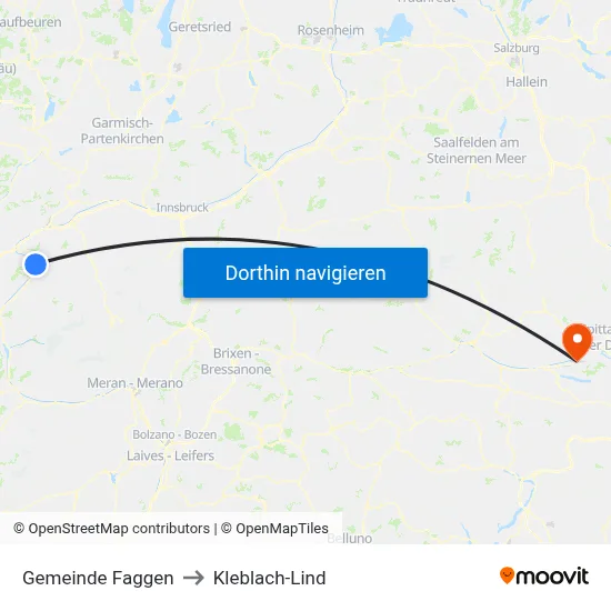 Gemeinde Faggen to Kleblach-Lind map