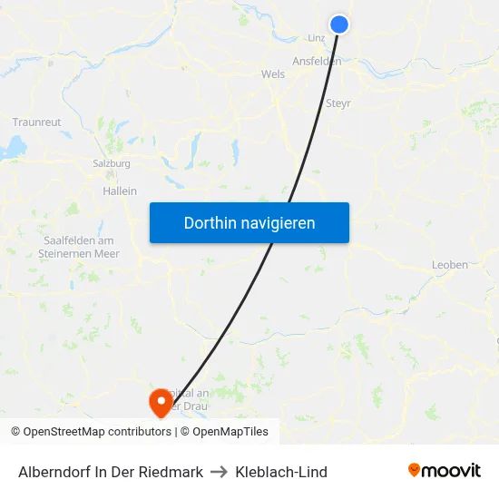 Alberndorf In Der Riedmark to Kleblach-Lind map