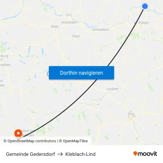 Gemeinde Gedersdorf to Kleblach-Lind map