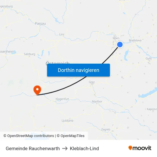 Gemeinde Rauchenwarth to Kleblach-Lind map