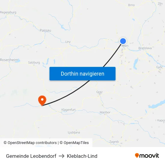 Gemeinde Leobendorf to Kleblach-Lind map