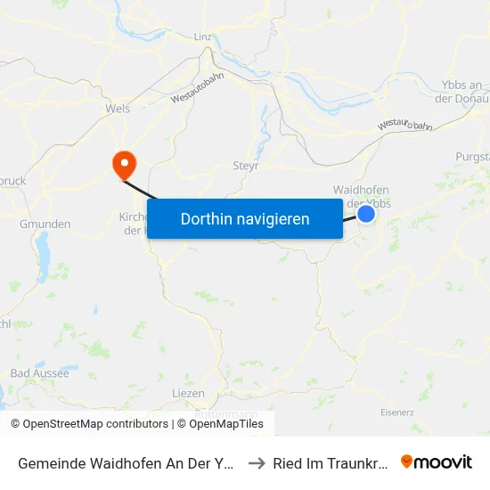 Gemeinde Waidhofen An Der Ybbs to Ried Im Traunkreis map