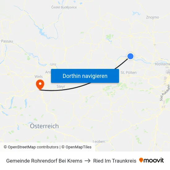 Gemeinde Rohrendorf Bei Krems to Ried Im Traunkreis map
