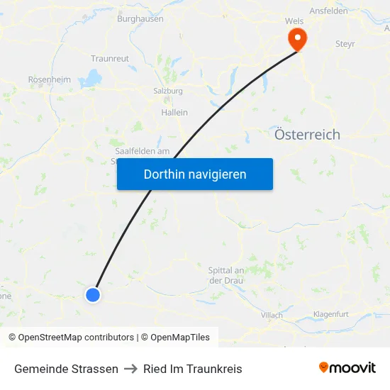 Gemeinde Strassen to Ried Im Traunkreis map