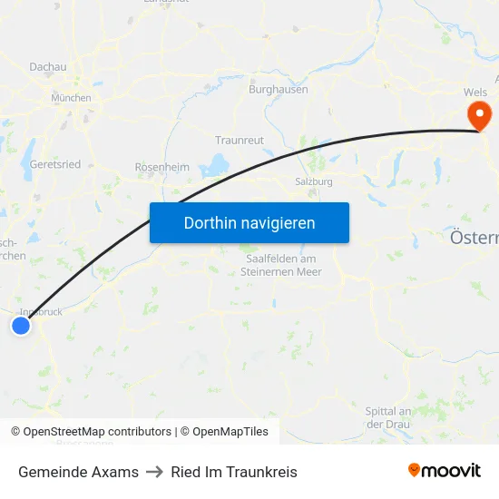 Gemeinde Axams to Ried Im Traunkreis map