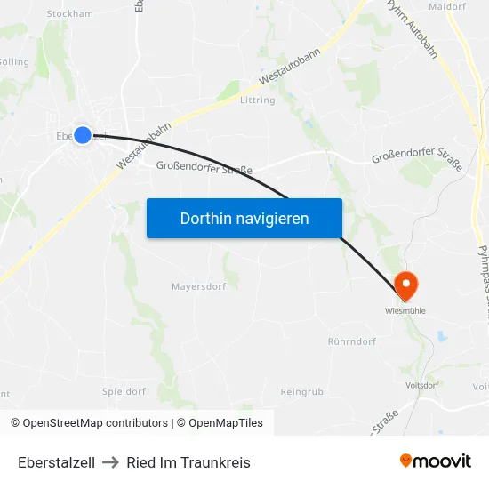 Eberstalzell to Ried Im Traunkreis map